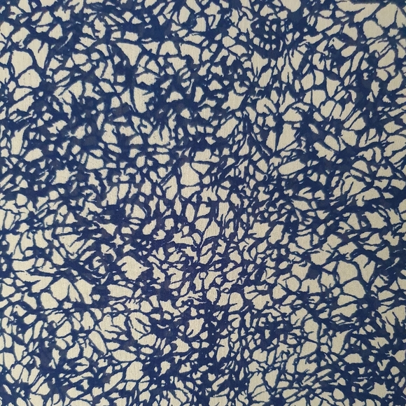 Vintage Cinq Deux Beige & Navy Two Piece V-Neck Blouse & Pleated Skirt - Picture 3 of 12